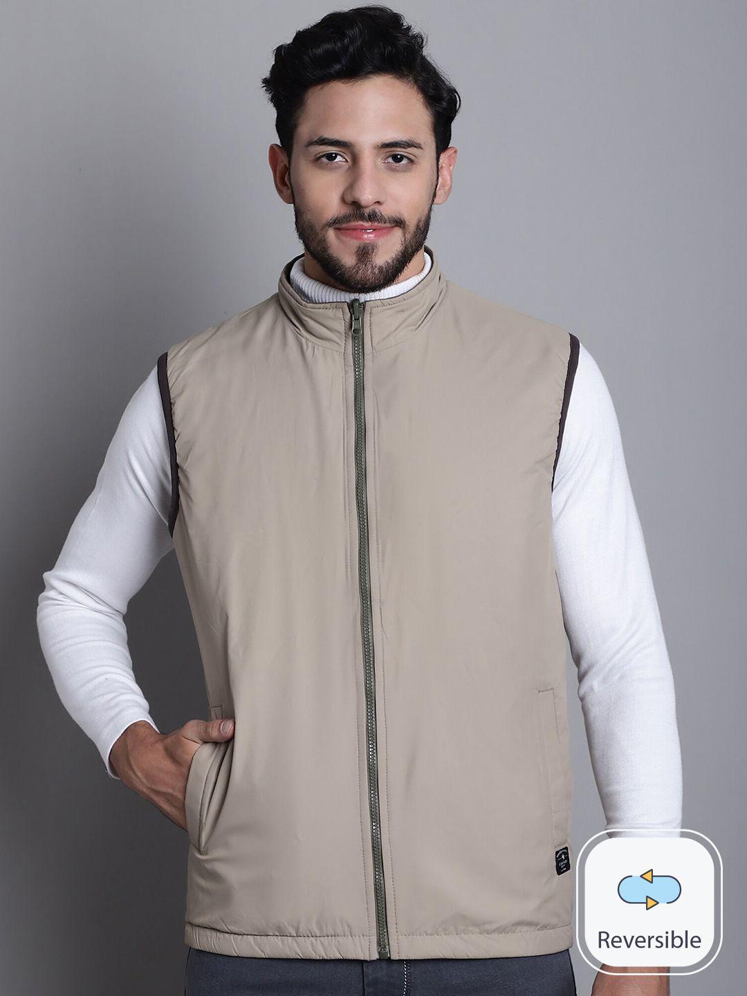 cantabil stand collar reversible bomber jacket