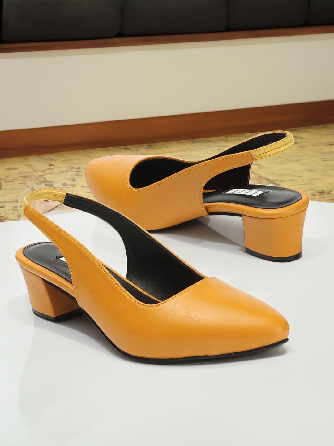 elle pointed toe block heel pumps