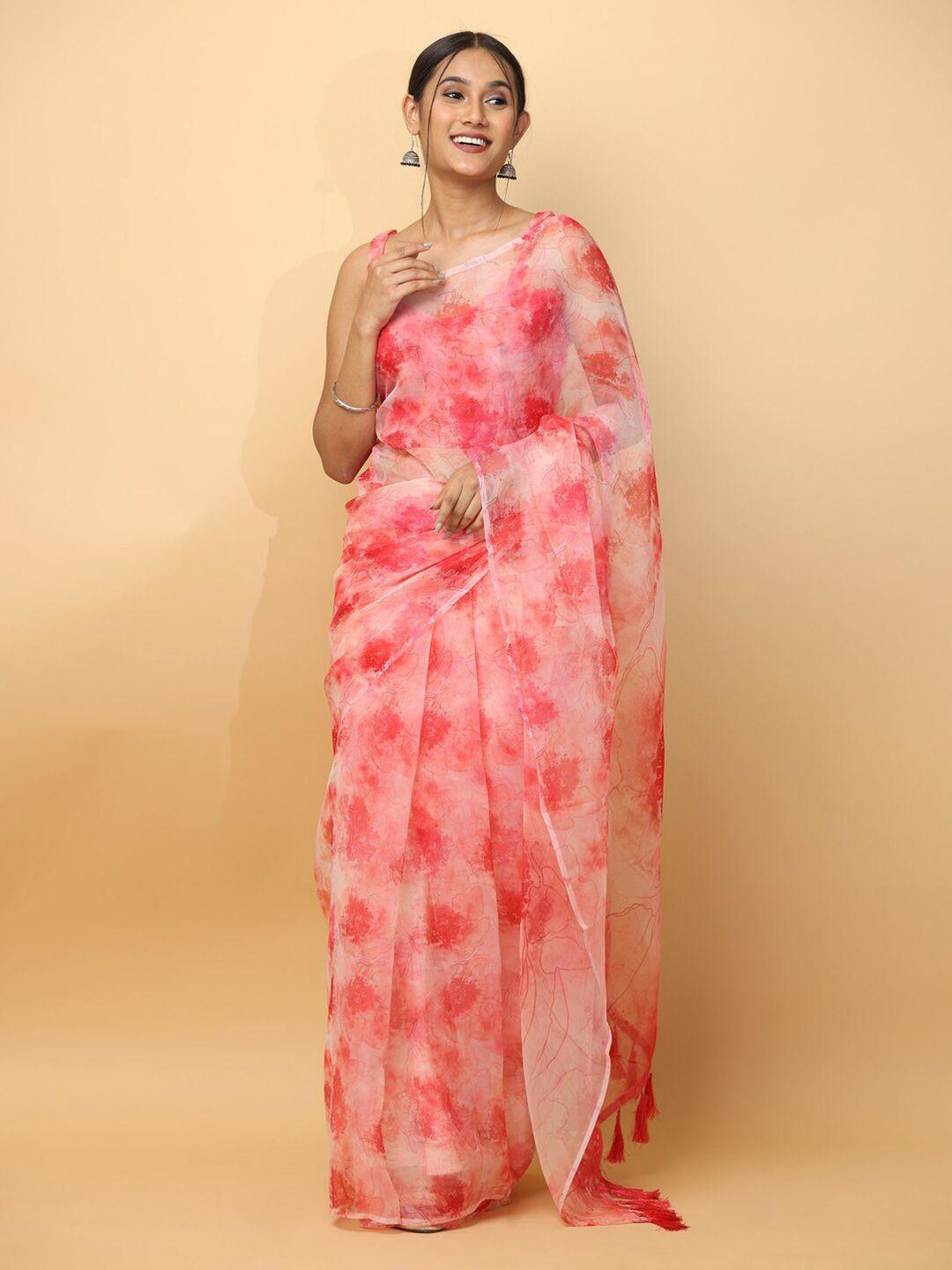 vastranand tie and dye organza saree