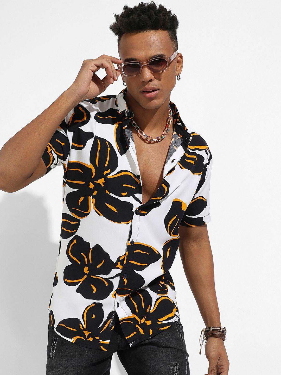 campus sutra classic floral printed casual shirt