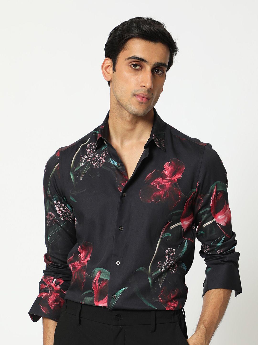 rare rabbit floral printed regular fit casual shirt