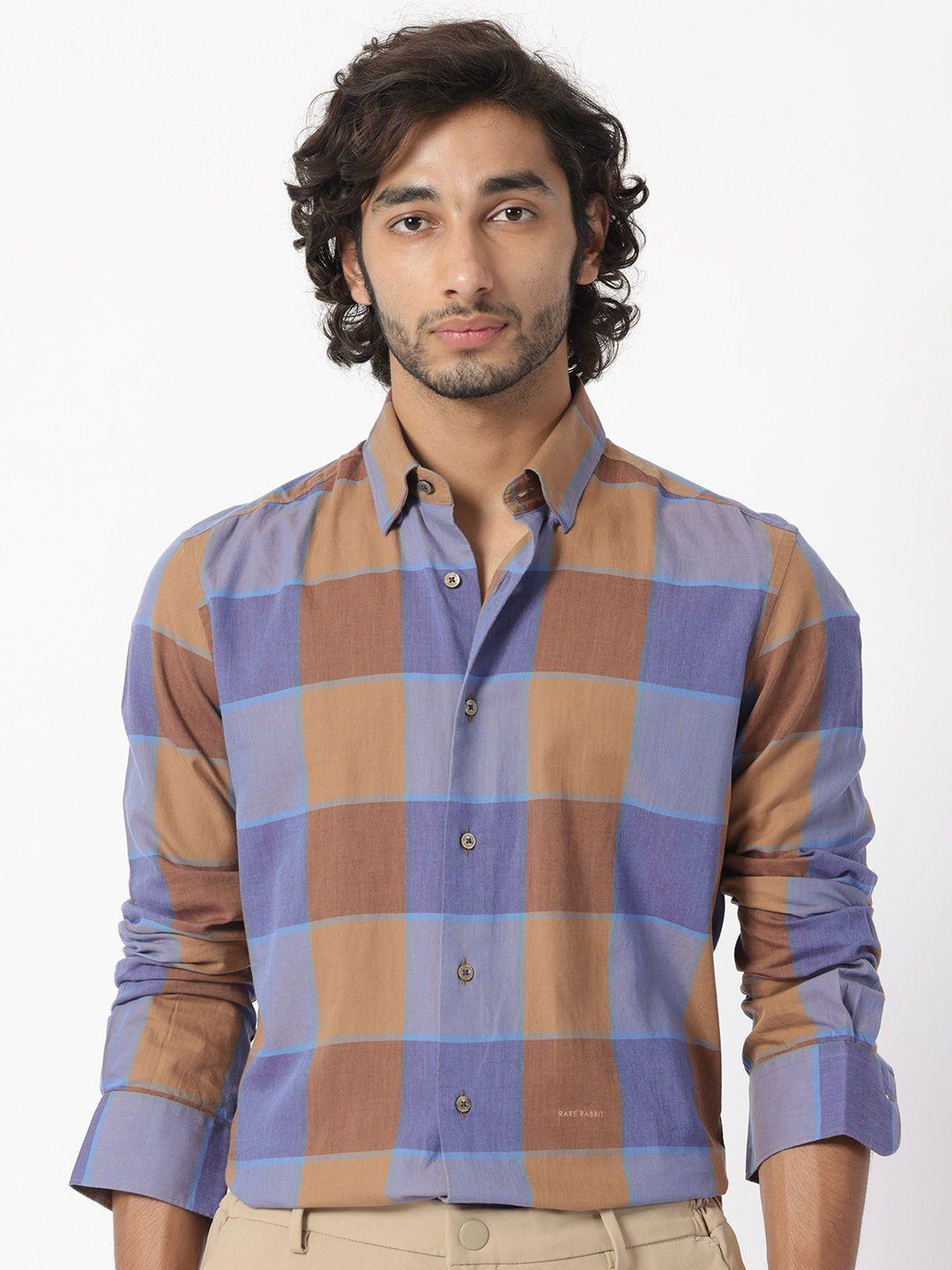 rare rabbit checked slim fit casual shirt