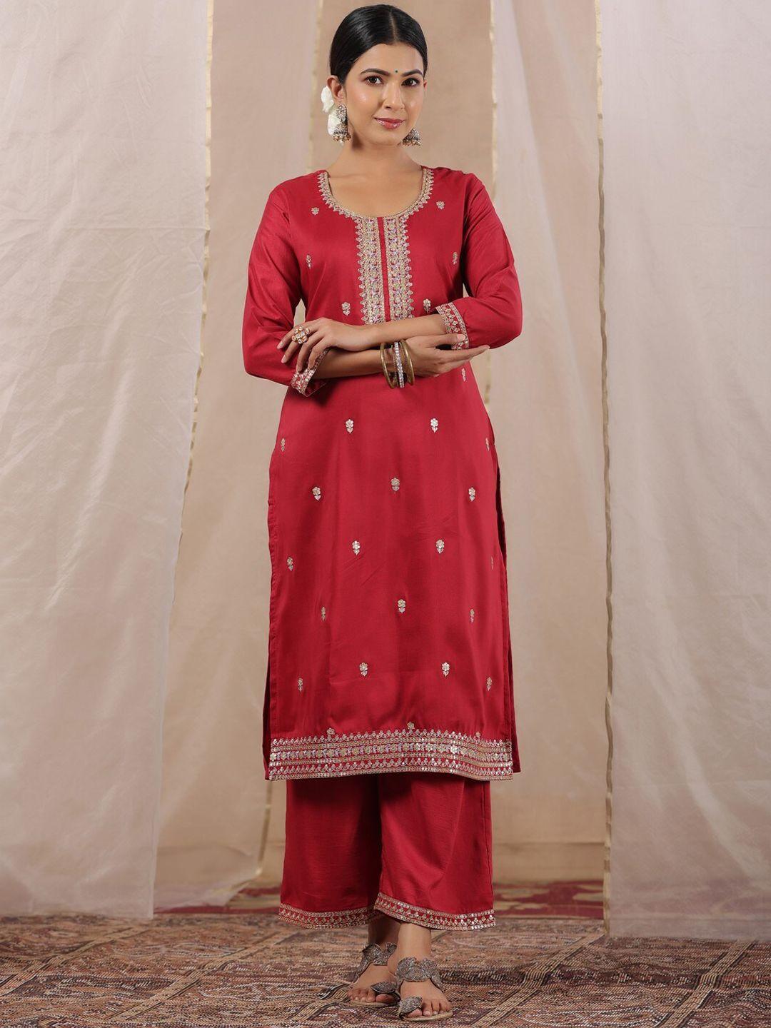 ishin ethnic motifs embroidered straight kurta