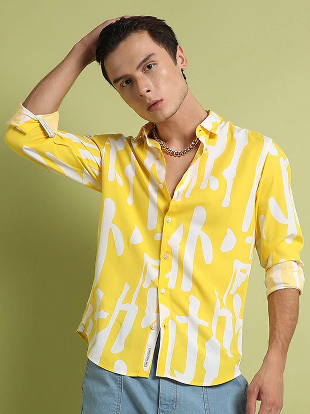 campus sutra abstract printed classic casual shirt