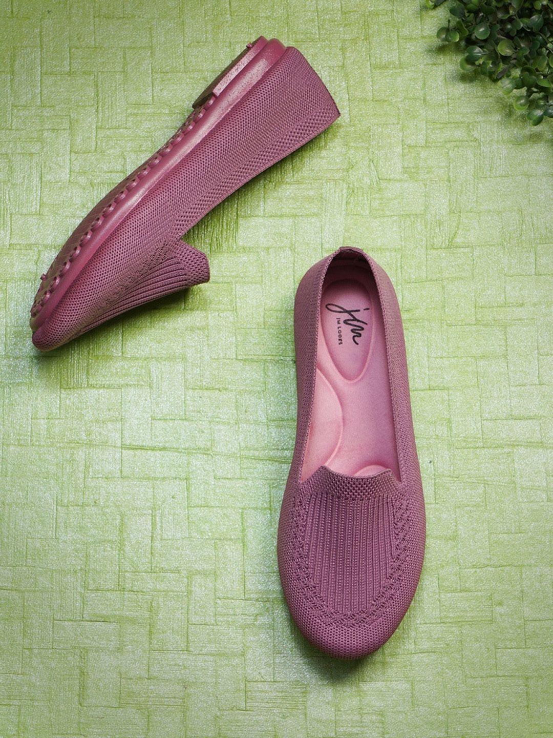 jm looks textured slip-on ballerinas