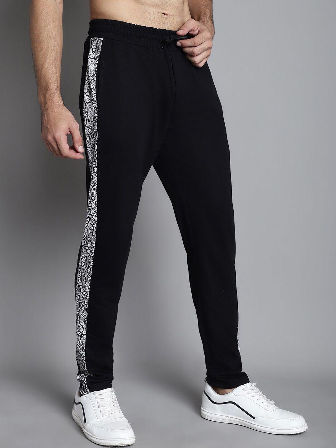 door74 men eethnic motifs printed cotton track pants