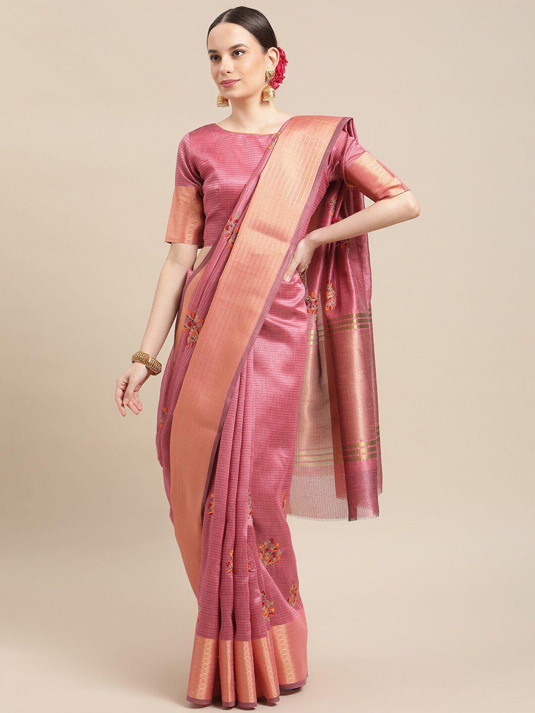 mitera floral embroidered saree