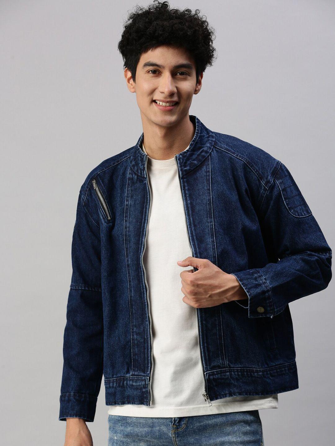 voxati mock collar denim jacket