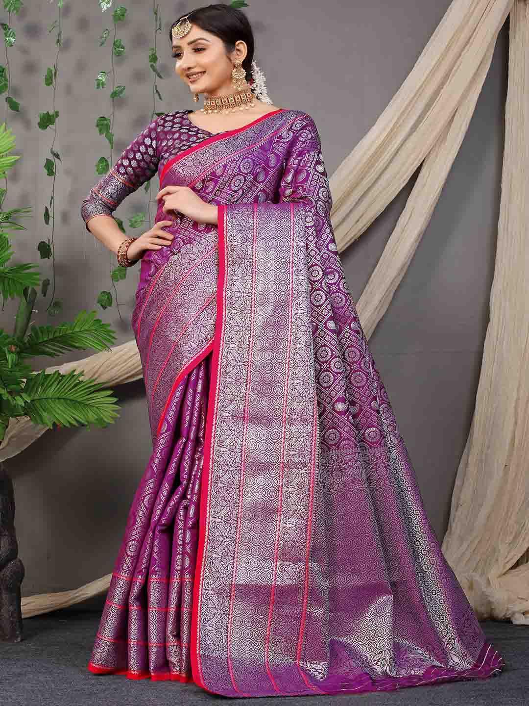 mitera ethnic motifs woven design zari saree