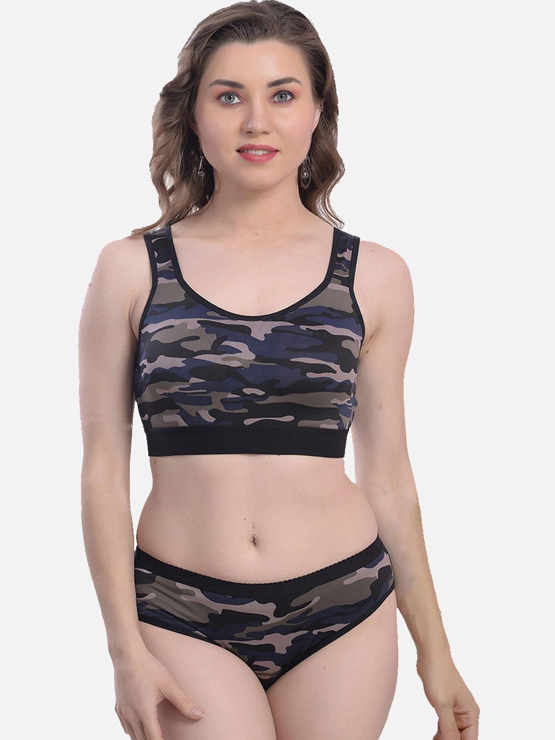 styfun camouflage printed lingerie set