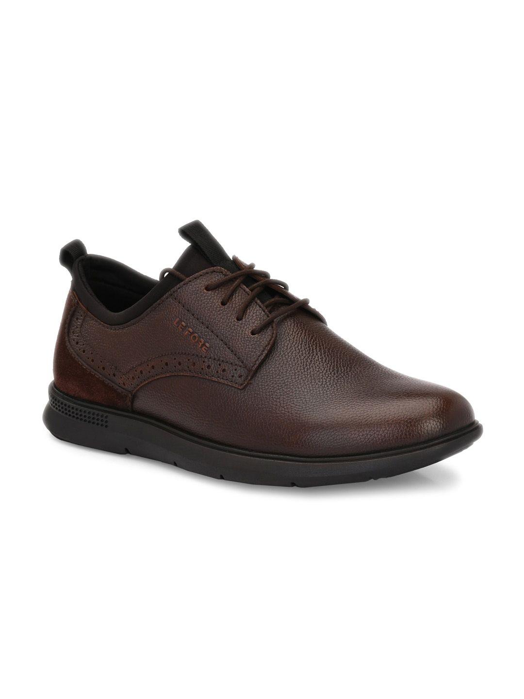 lefore men textured leather derbys