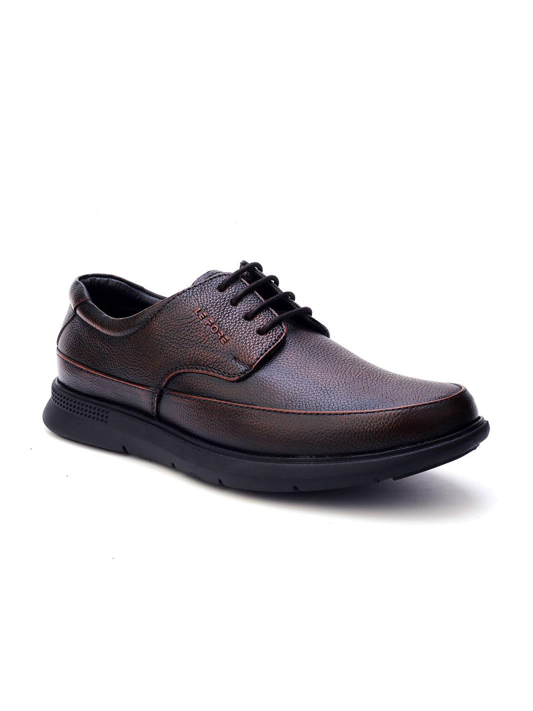 lefore men textured leather formal derbys