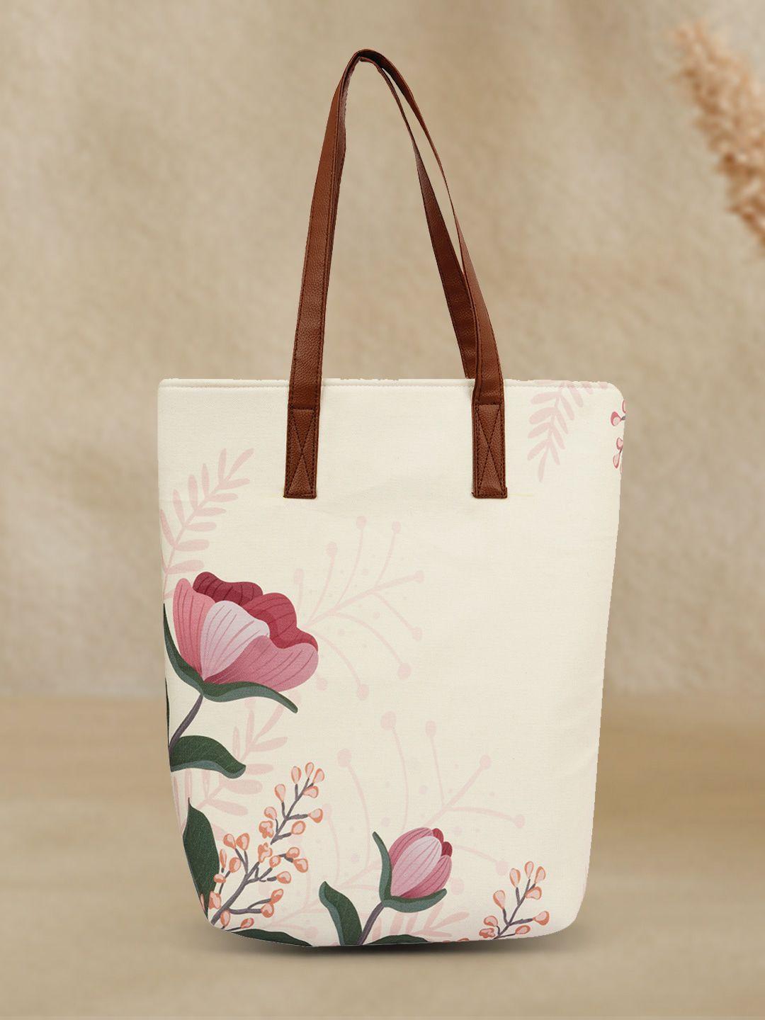 sangria floral printed tote bag