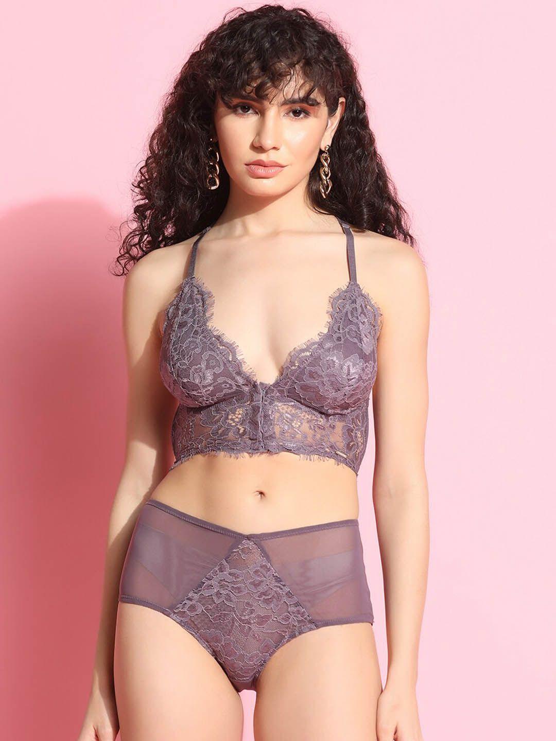 da intimo self-designed lace front open lingerie set di-1405 mauve-rs23