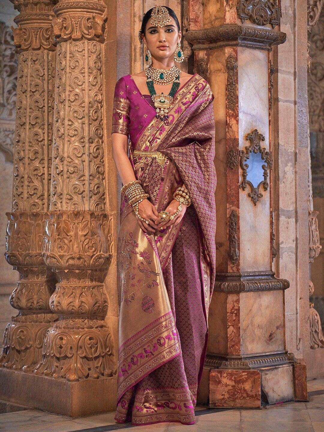 anouk woven design zari banarasi saree