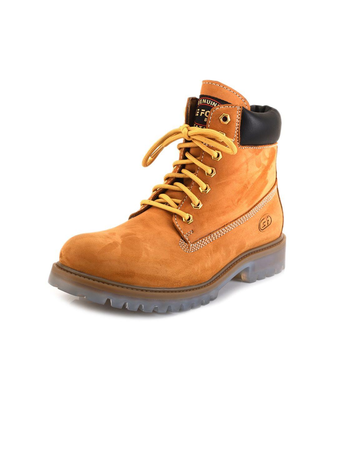 lefore men leather mid-top platform boots