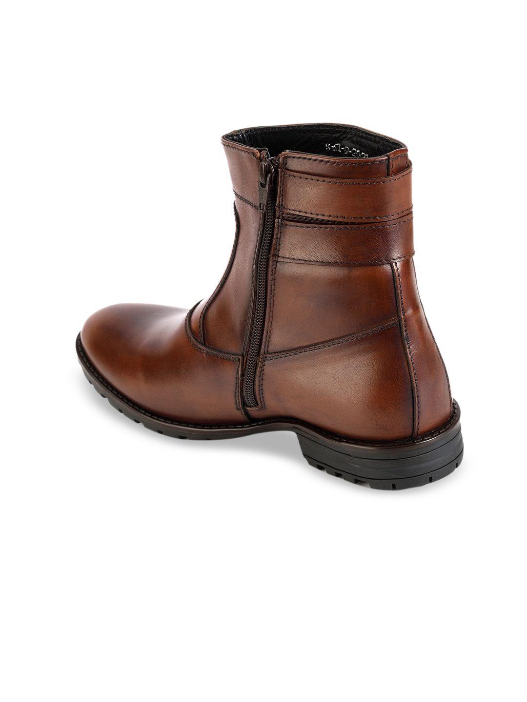 lefore men leather mid-top platform boots