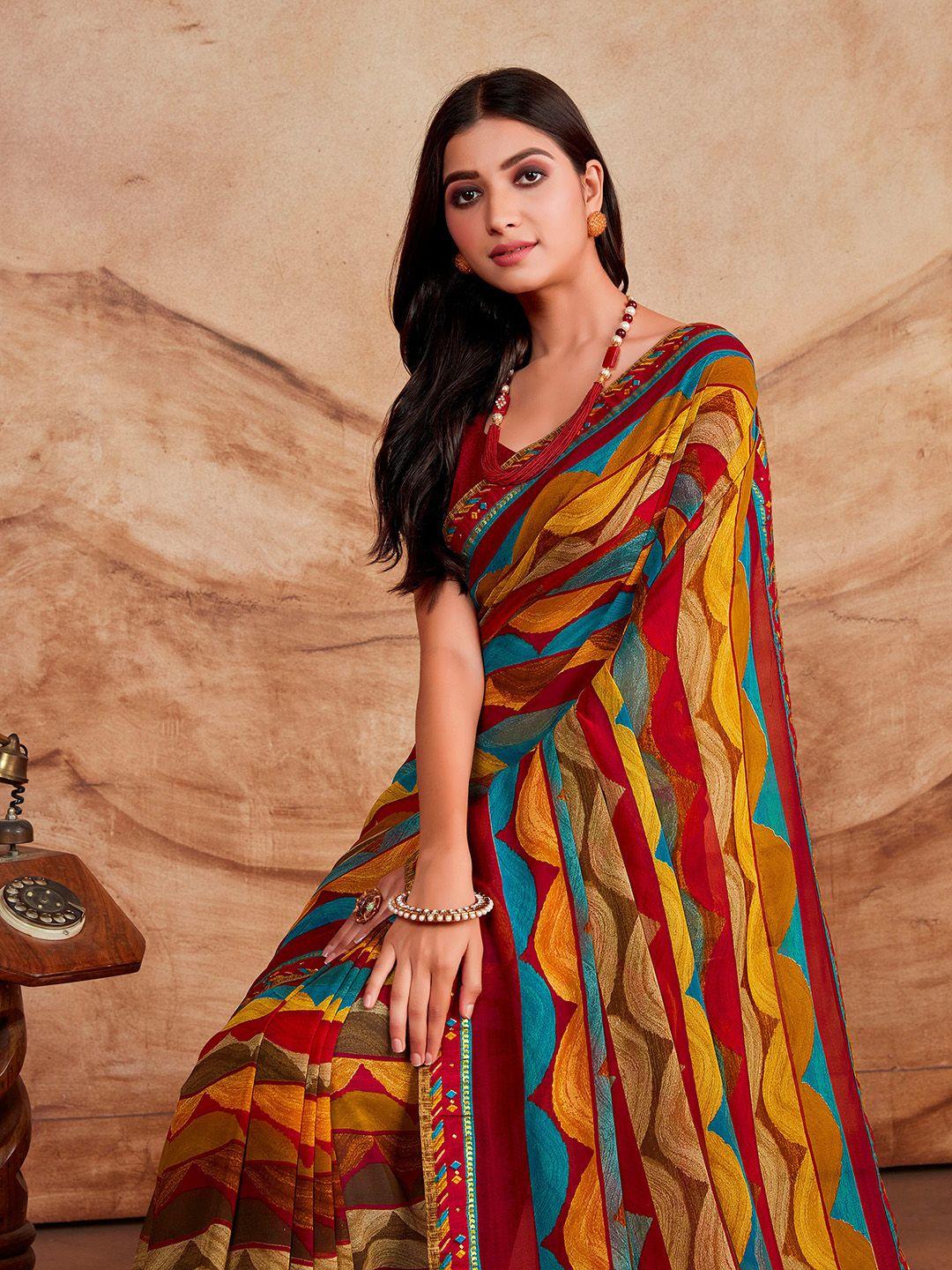 sangria abstract printed saree