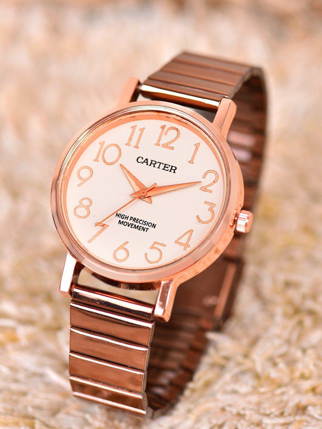 sandy d carter women bracelet style straps analogue watch sandy d carter-83-rg-wh