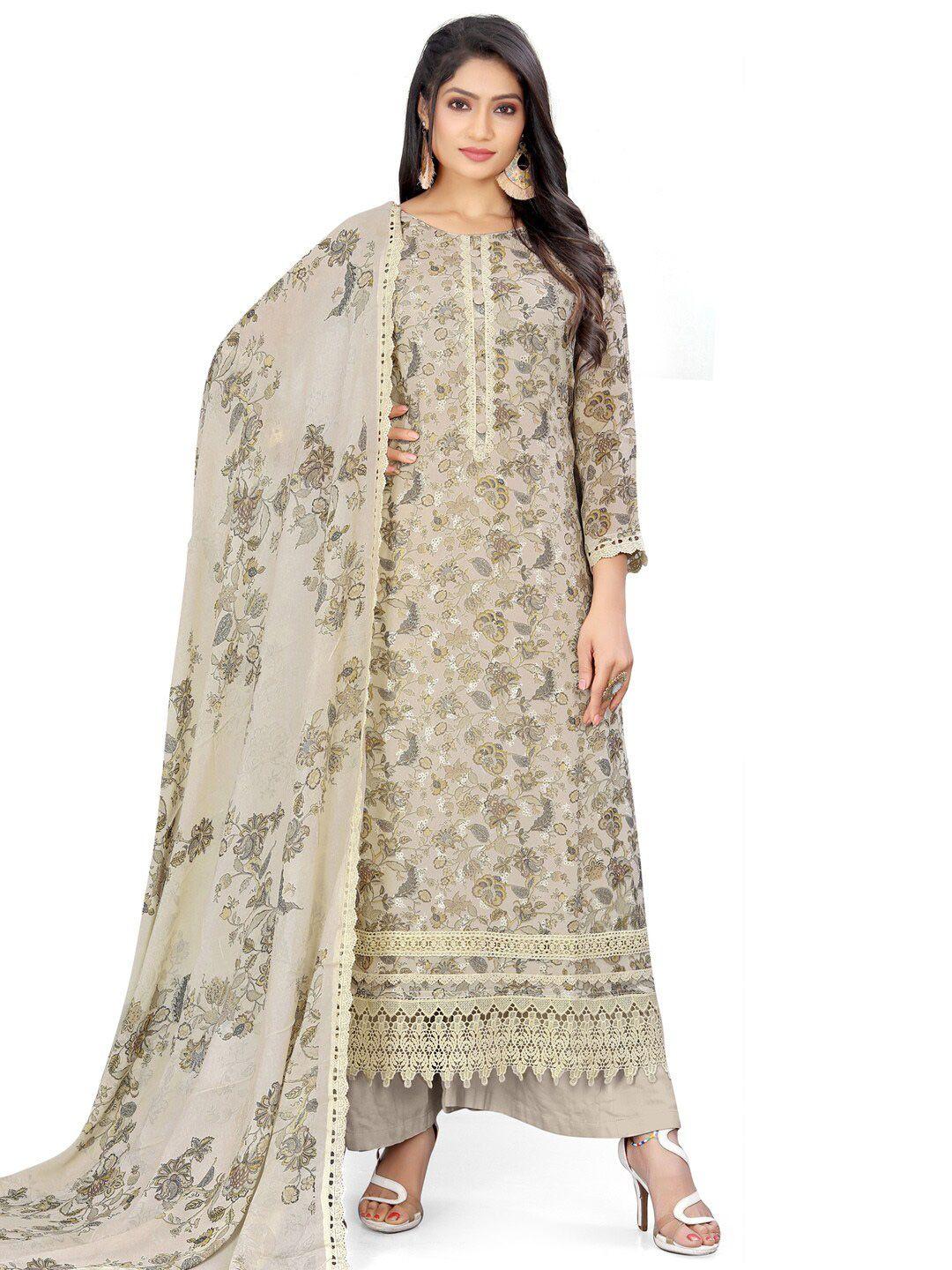 stylee lifestyle floral printed silk georgette unstitched dress material