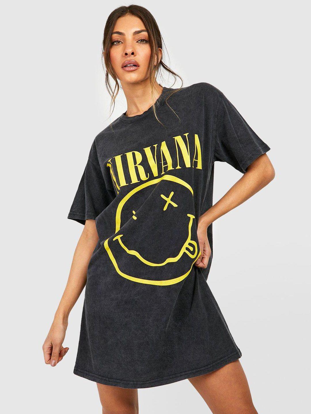 boohoo printed pure cotton t-shirt dress