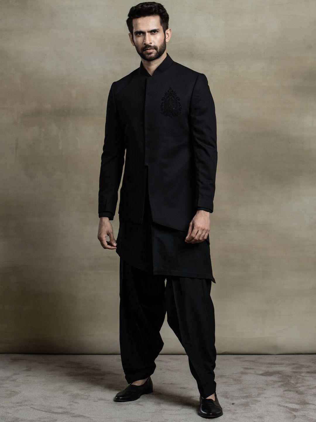 tasva mandarin collar sherwani set