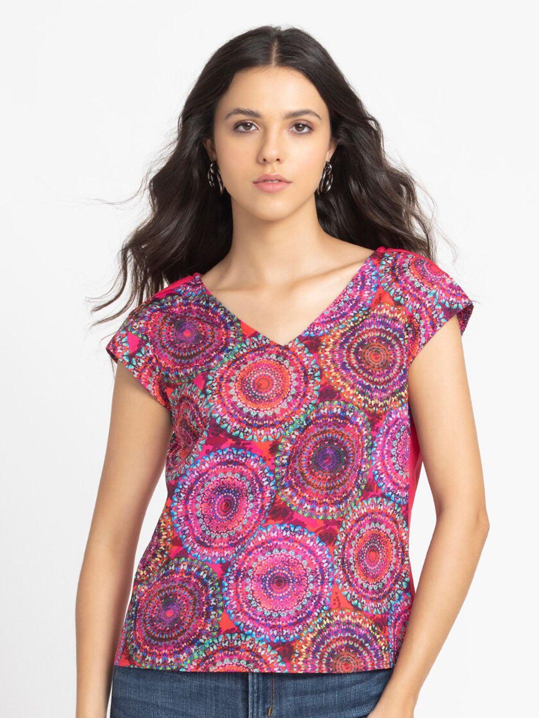 shaye ethnic motifs printed cap sleeveless top