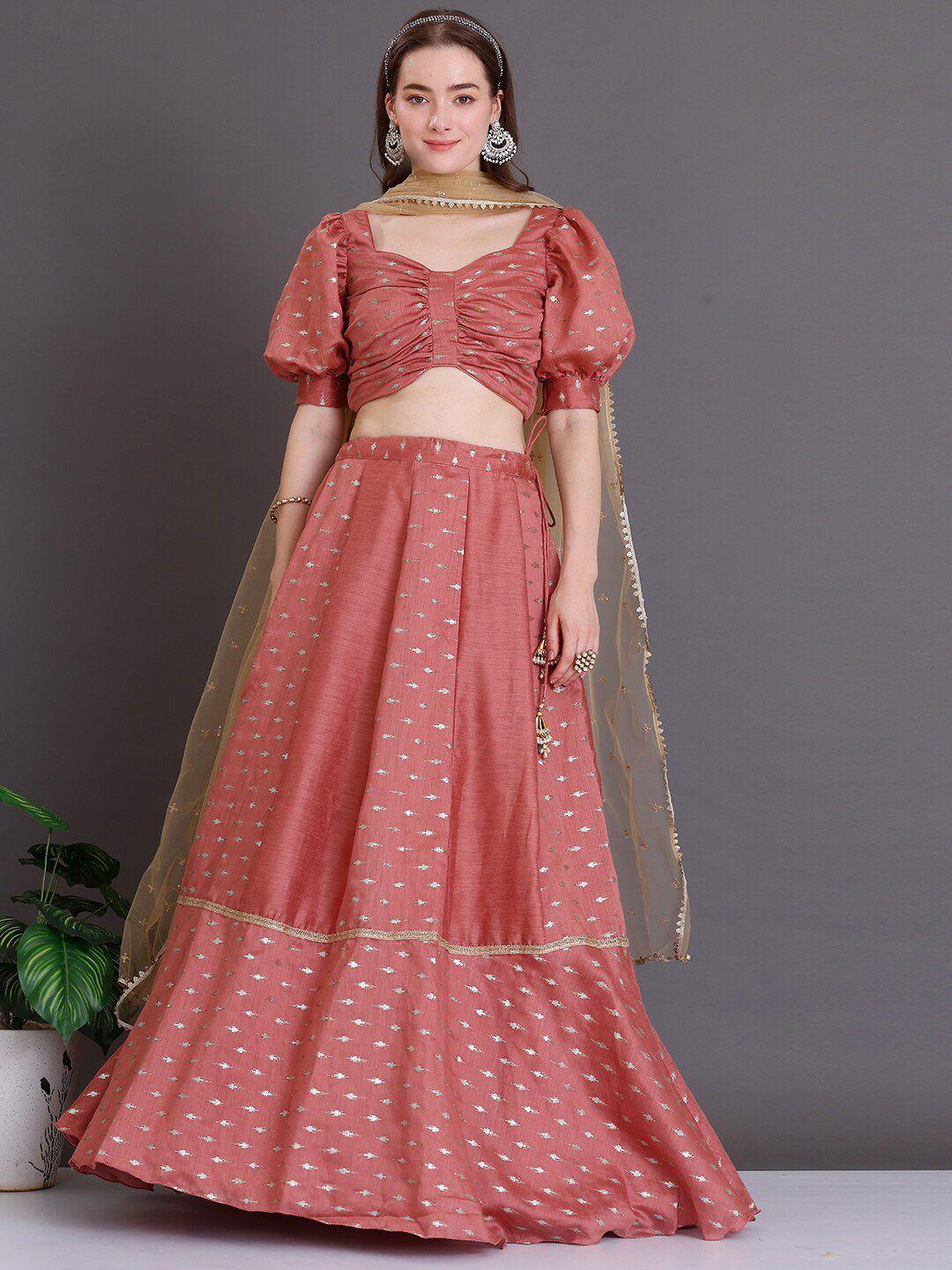 ethnovog woven designe ready to wear lehenga & blouse with dupatta