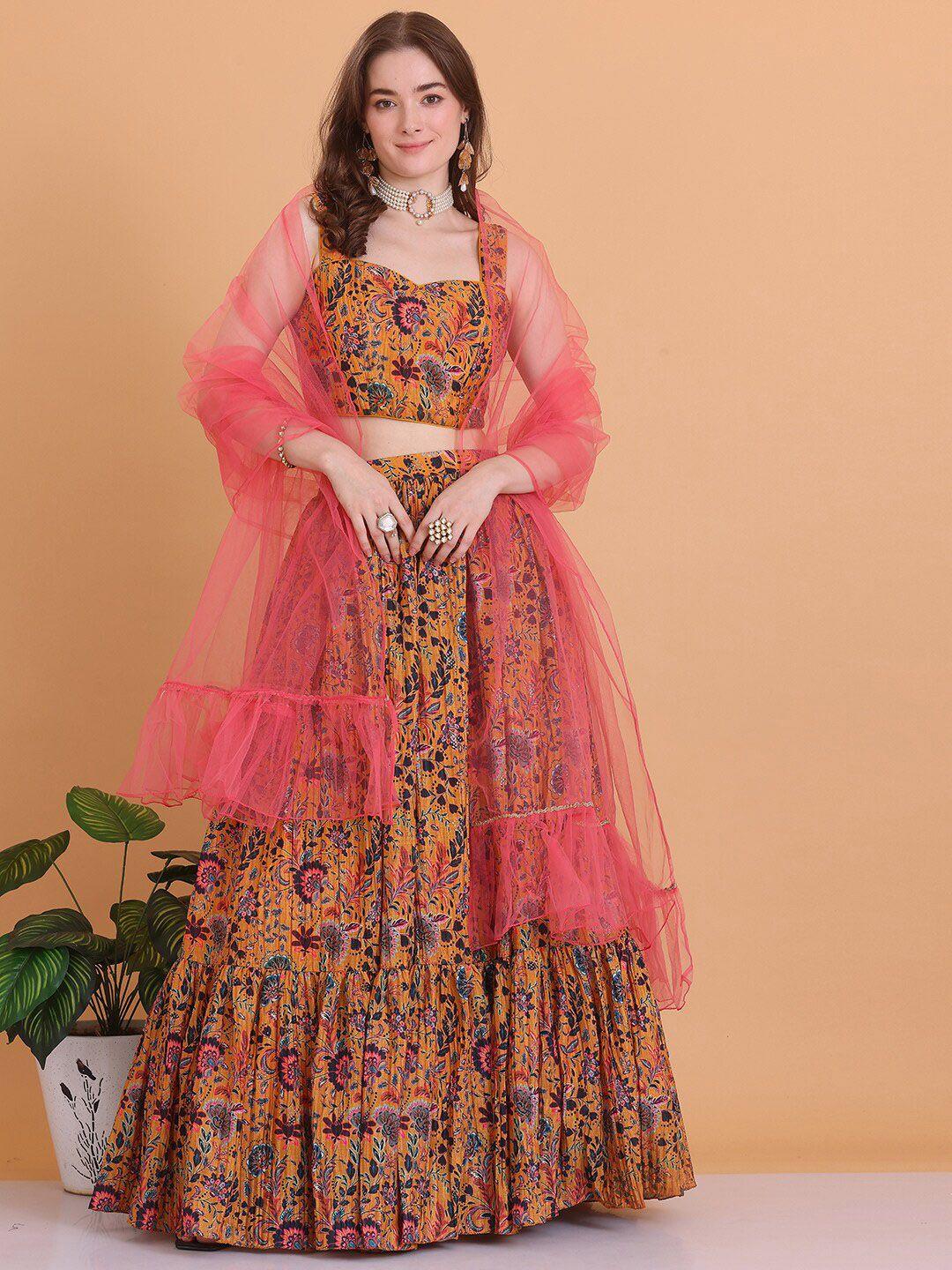 ethnovog printed ready to wear lehenga & blouse with dupatta