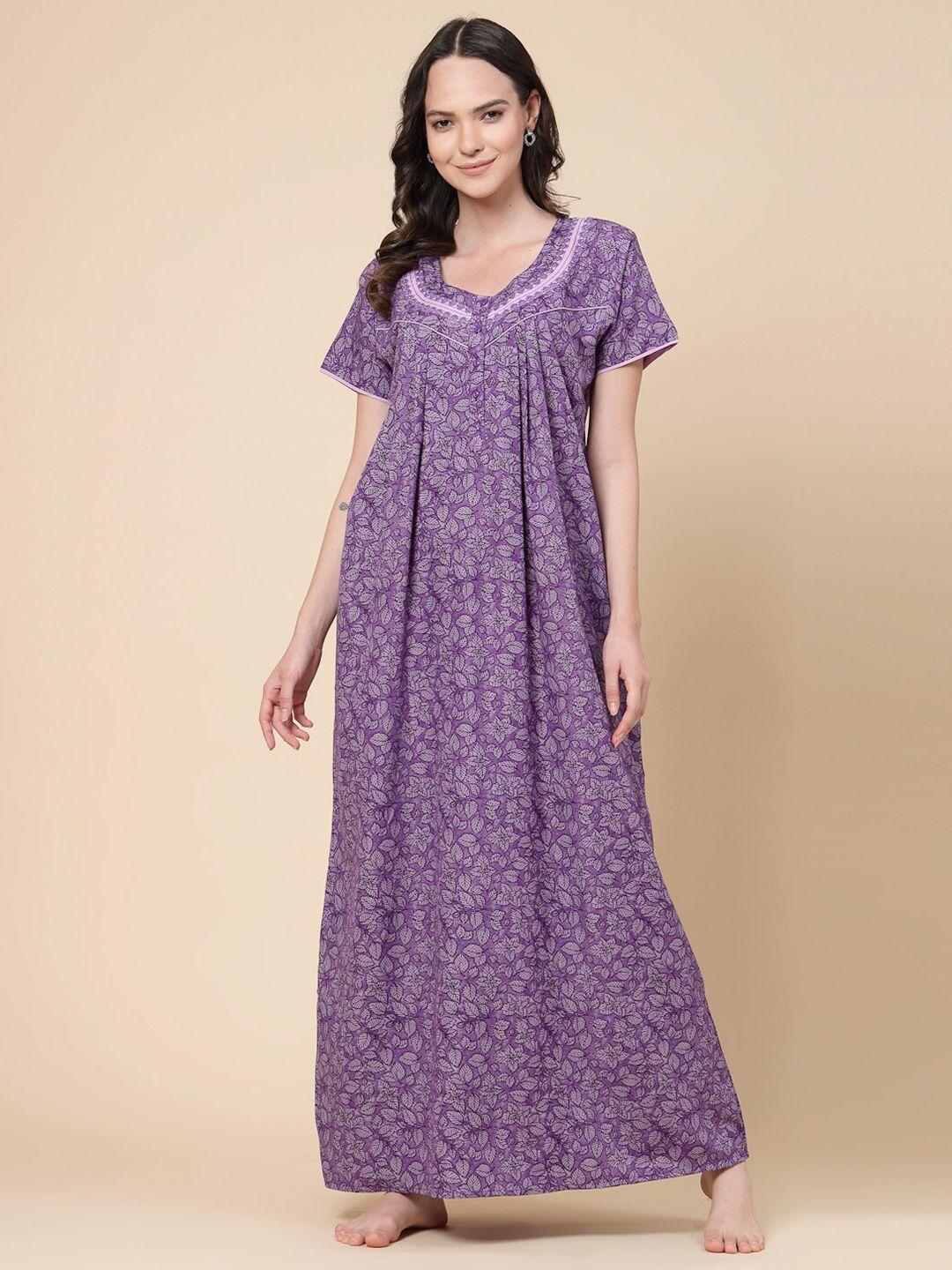 sweet dreams printed short sleeved maxi nightdress