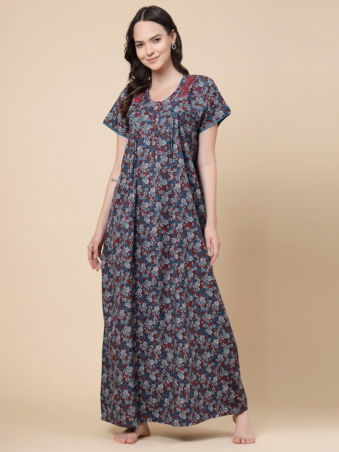 sweet dreams printed short sleeved maxi nightdress