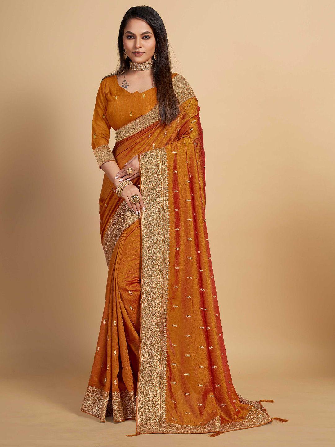 choiceit ethnic motifs embroidered silk blend maheshwari saree