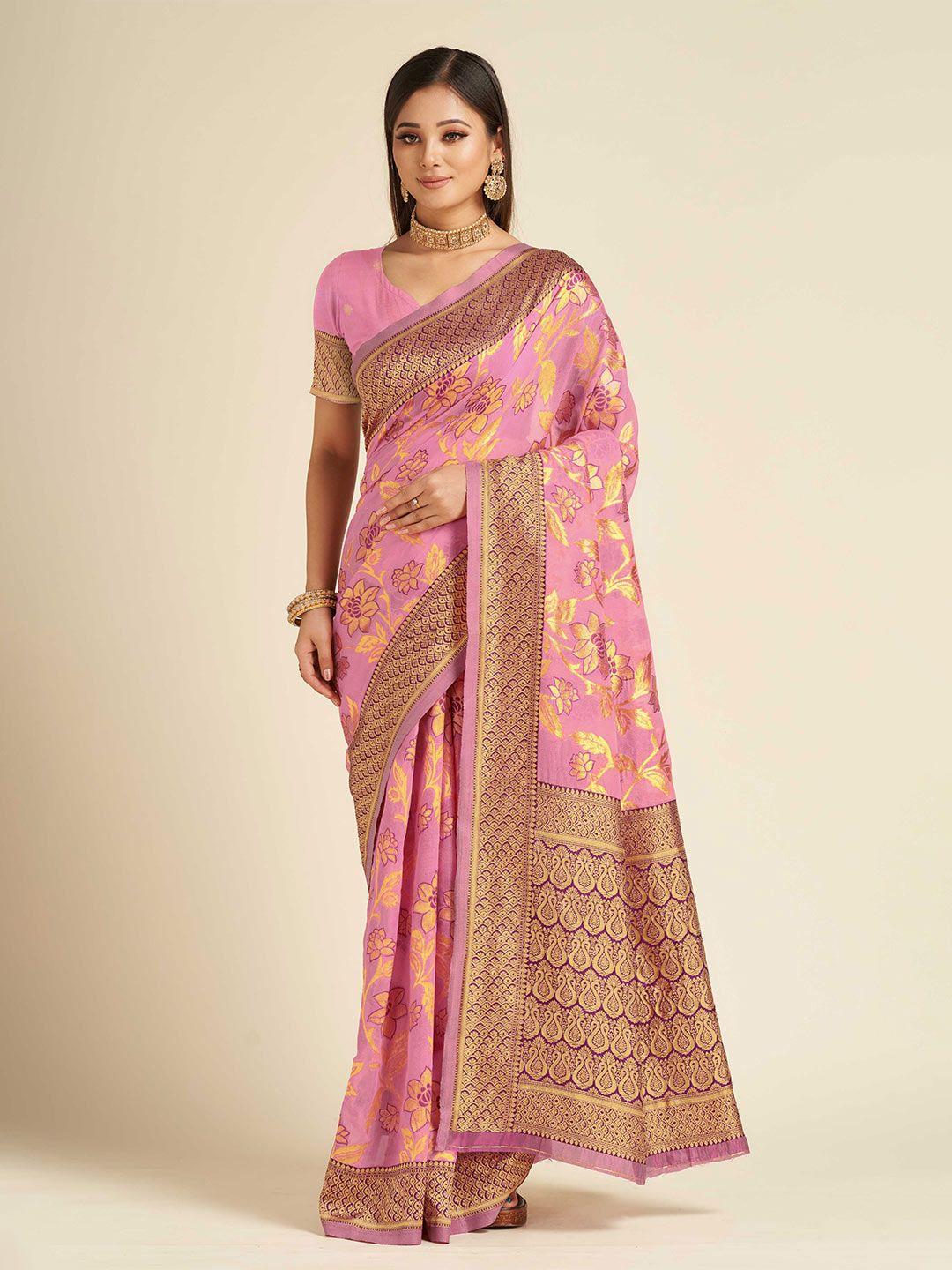 choiceit ethnic motifs zari linen blend kasavu saree