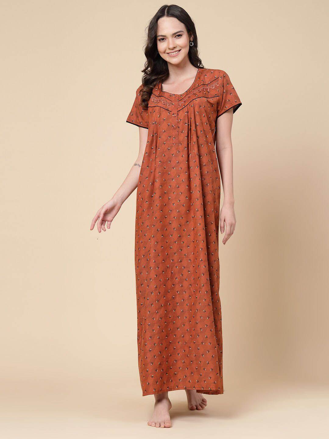 sweet dreams printed short sleeved maxi nightdress