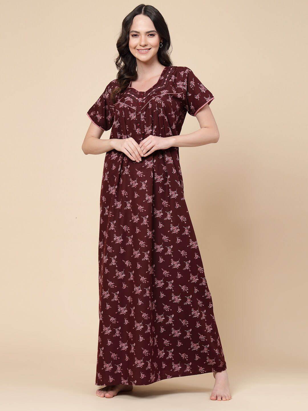 sweet dreams floral printed maxi nightdress