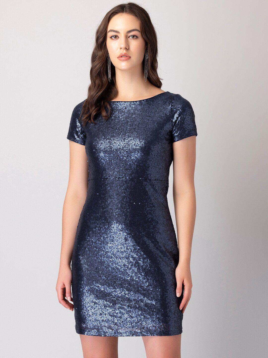 faballey embellished sequinned sheath dress