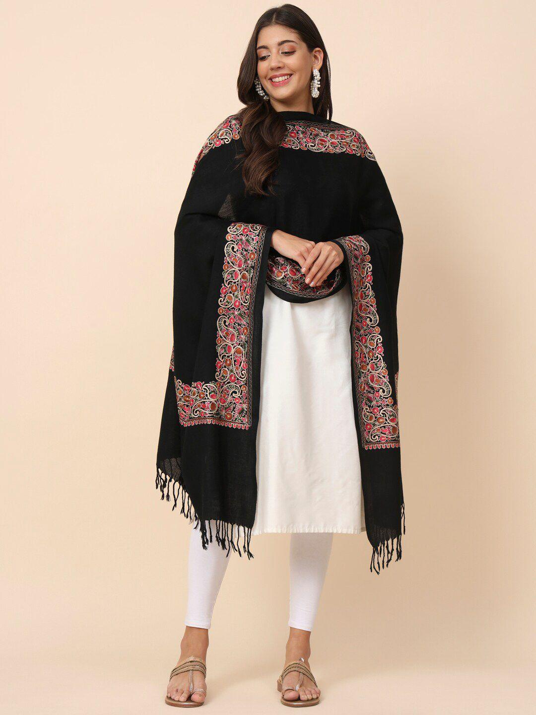 pashmoda embroidered pure wool shawl