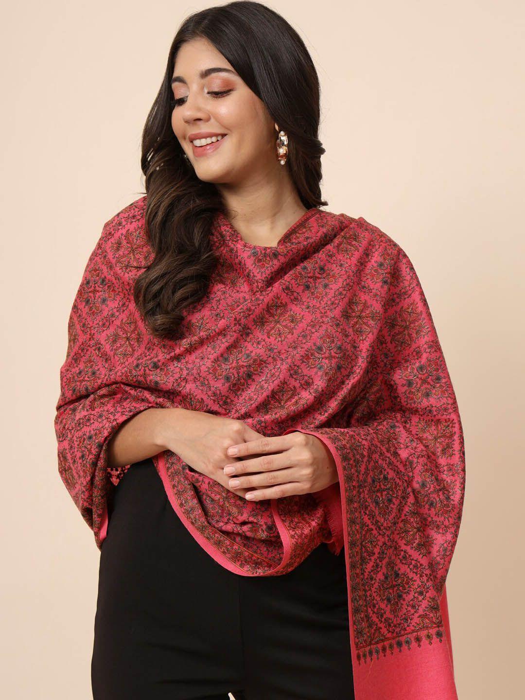 pashmoda embroidered pure wool shawl