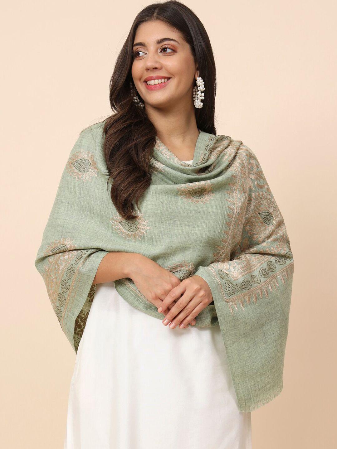 pashmoda ethnic motifs embroidered woollen shawl