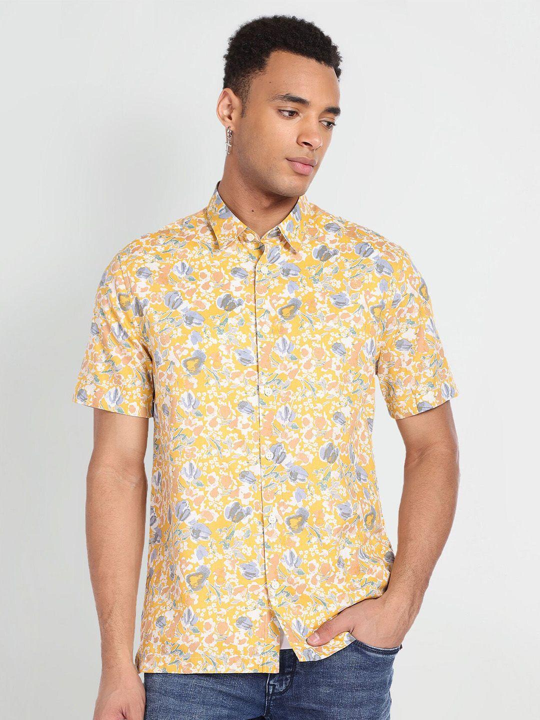 flying machine men floral printed casual shirt