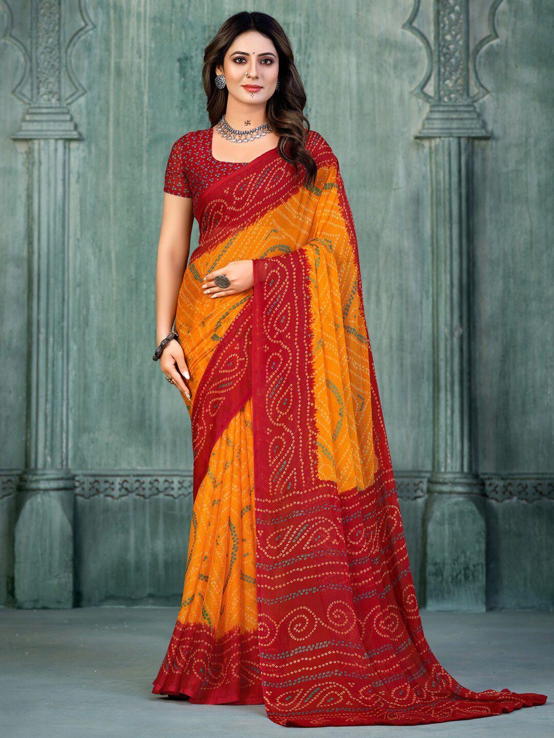 anouk bandhani printed saree