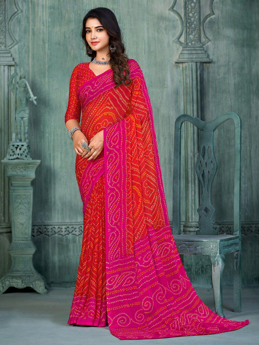 anouk bandhani printed bandhani saree