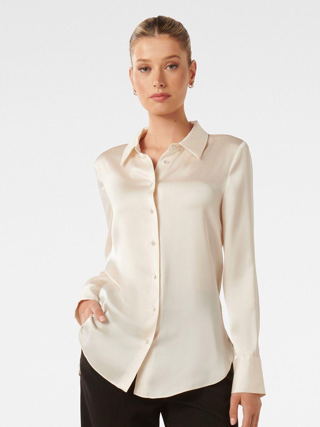 forever new spread collar opaque casual shirt