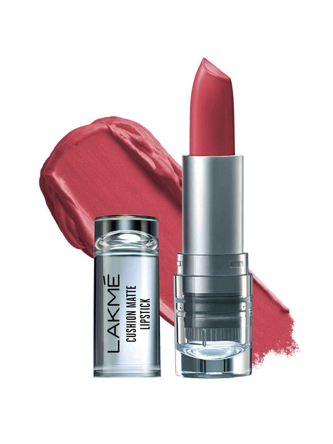 lakme cushion matte long lasting lipstick with french rose oil - mauve spice