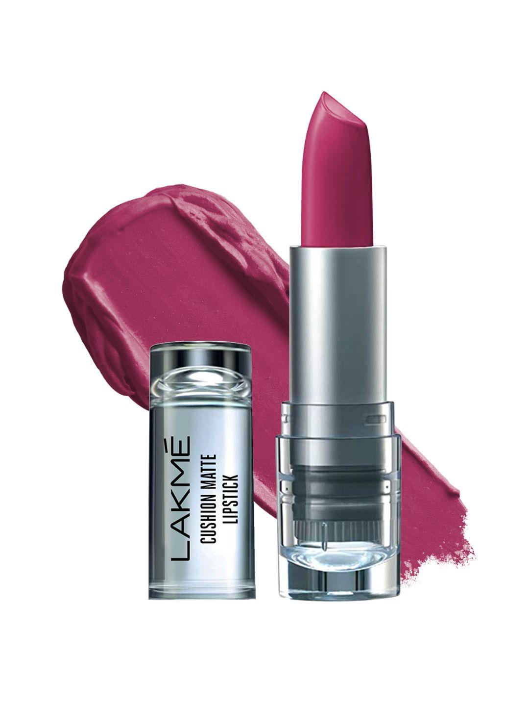 lakme cushion matte long lasting lipstick with french rose oil - mauve love