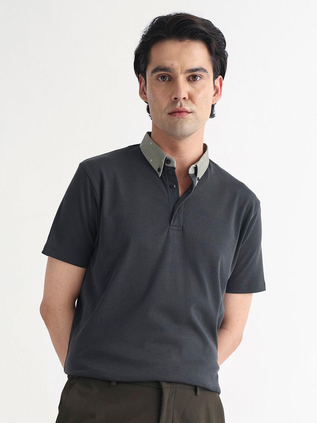 rare rabbit polo collar cotton t-shirt