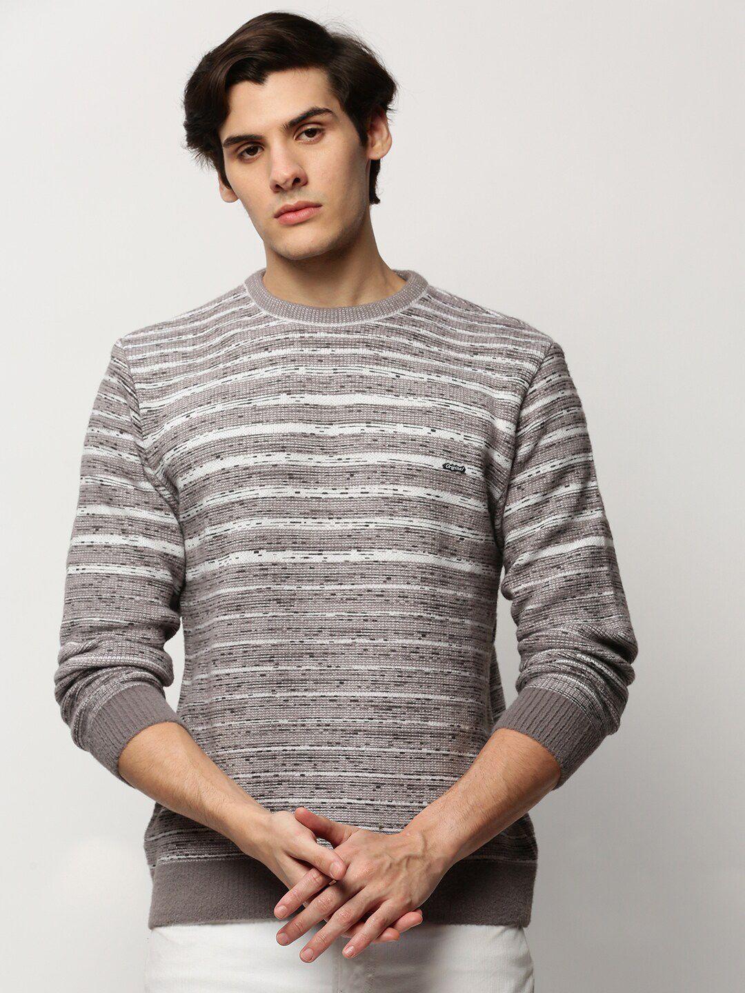 showoff striped acrylic pullover