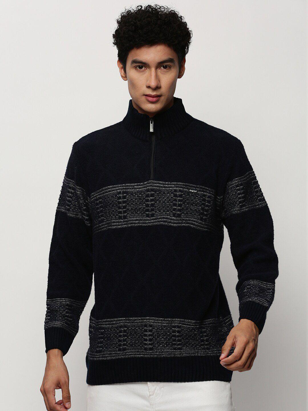 showoff striped acrylic pullover