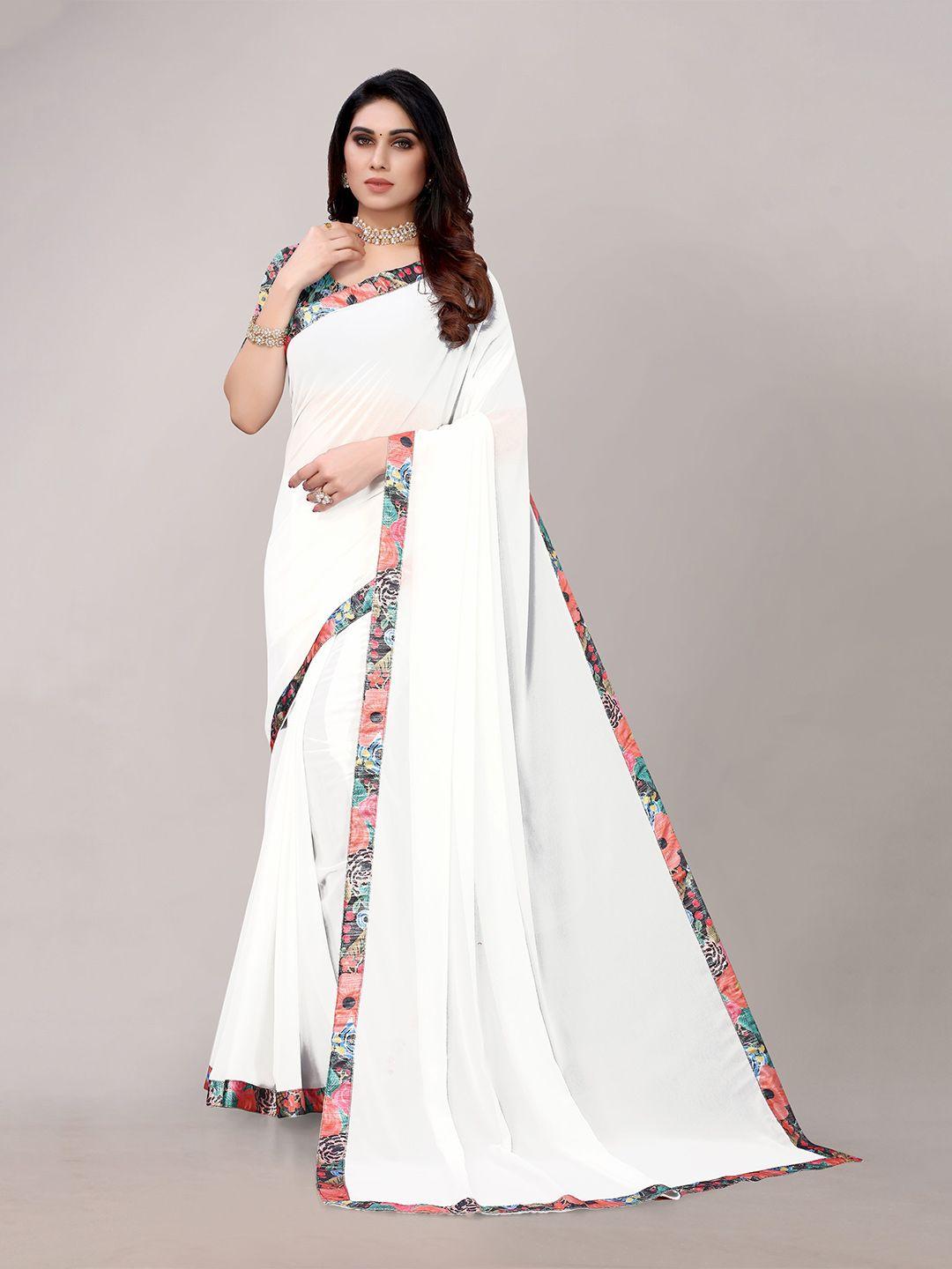 magmina printed border pure georgette saree