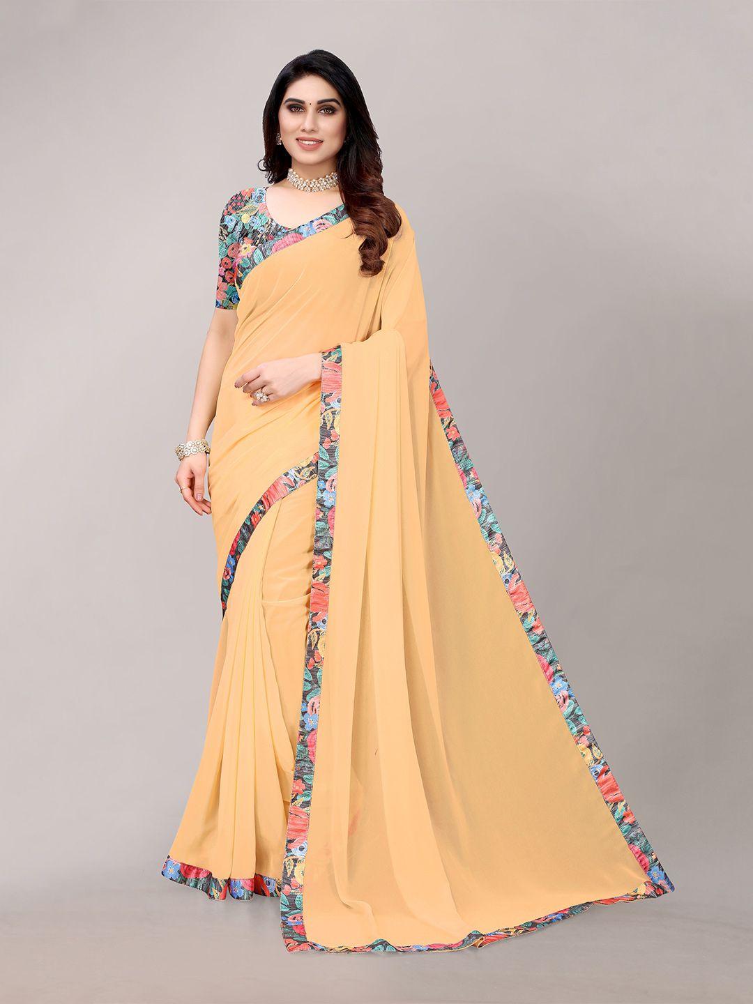 magmina printed border pure georgette saree